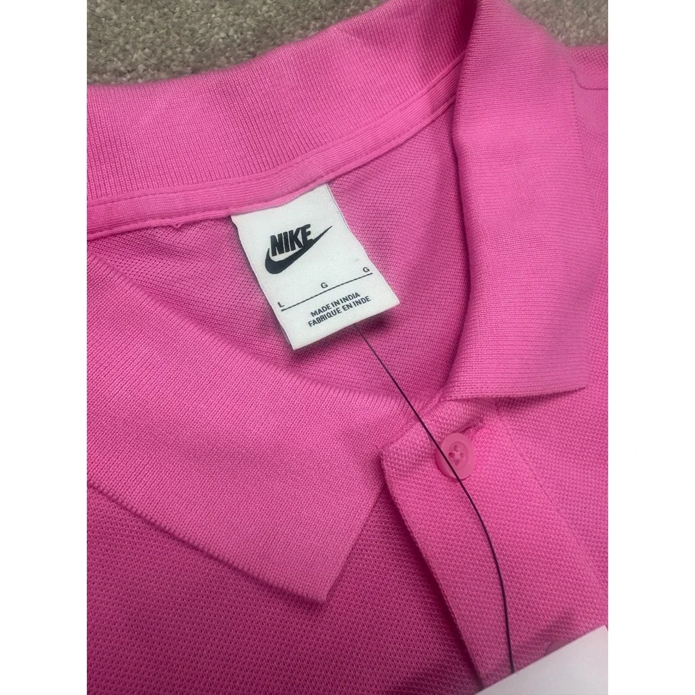 Nike Mens Polo Shirt Pink Cotton Blend Casual Everyday Top Large New‎ Preppy LG